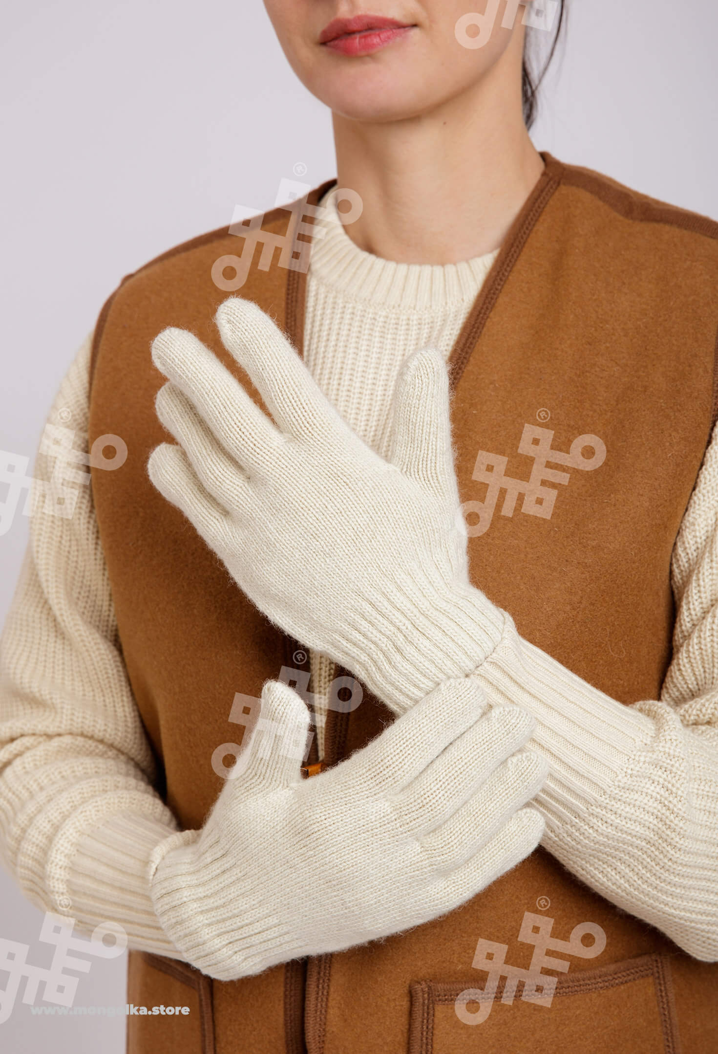 Перчатки взрослые из 100% монгольской шерсти (арт. 04184) купить за 900 ...